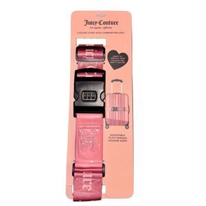 Juicy Couture Pink Adjustable Luggage Suitcase Strap w/ Combination Lock Travel